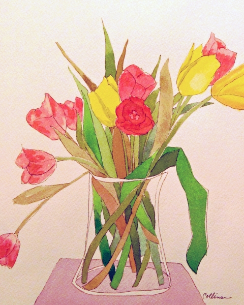Click here to view TULIPS BOUQUET WATERCOLOR by Jane Wallor Collins