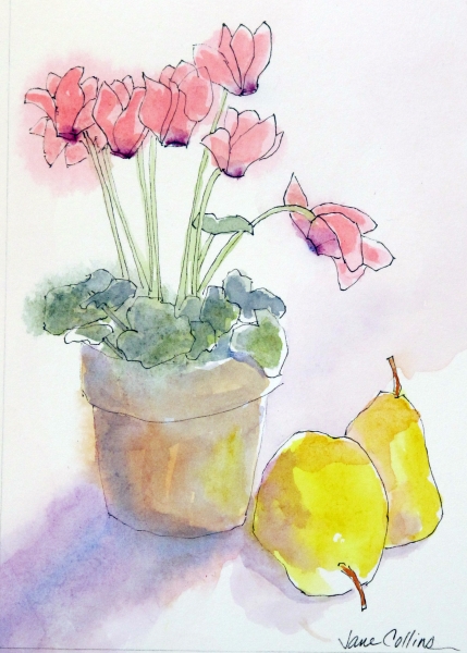 Click here to view CYCLAMEN AND PEARS by Jane Wallor Collins