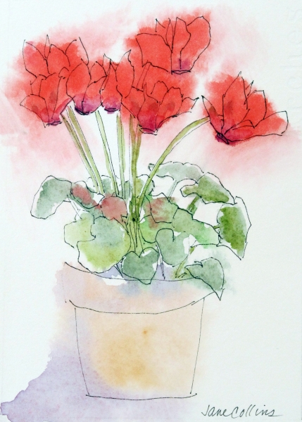 Click here to view RED CYCLAMEN by Jane Wallor Collins