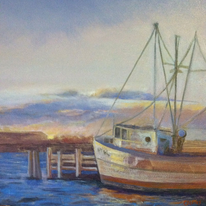 Click here to view TRAWLER AT SUNDOWN by Jane Wallor Collins