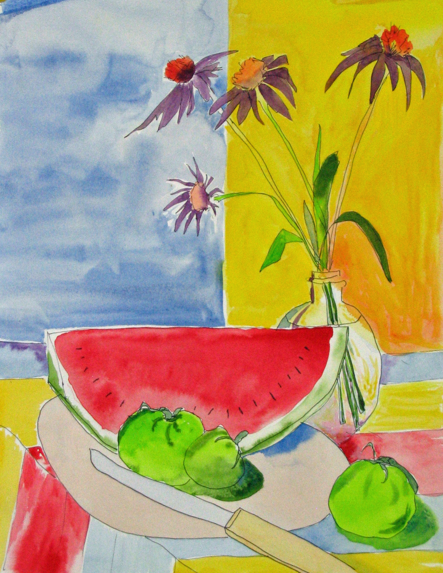 Click here to view STILL LIFE WITH WATERMELON by Jane Wallor Collins