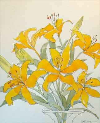 Click here to view GOLDEN LILIES PRINT by Jane Wallor Collins