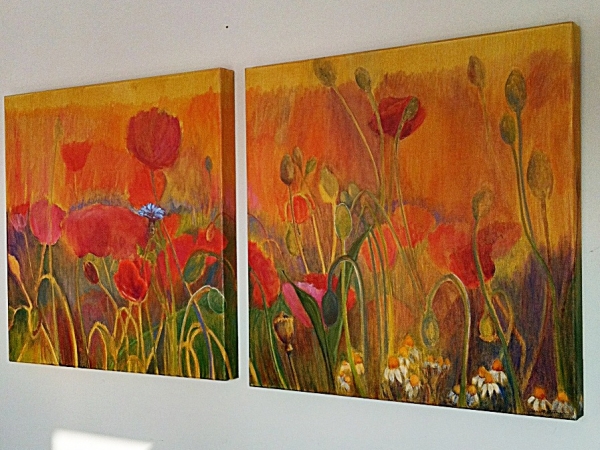 Click here to view SUNRISE, POPPIES DIPTYCH by Jane Wallor Collins