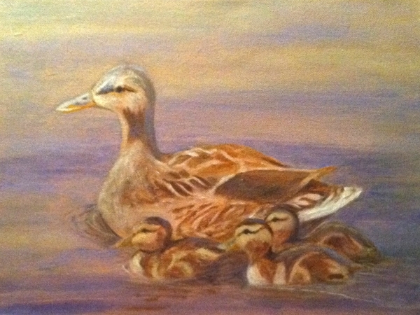 Click here to view MALLARD AND DUCKLINGS by Jane Wallor Collins